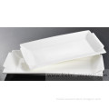 super pure plain white cereal charge rice rectangular bowl